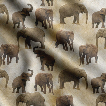 Cotton Canvas Fabric Elephant Animal Print Fabric by Yard 56 Inch Wide