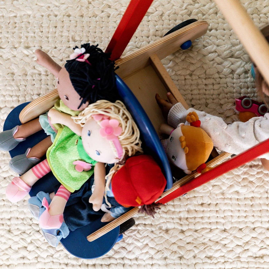 Walker Wagon - Wooden Baby Push Walker, Sit to Stand Walker for Baby Learning to Walk, Push Toys for Toddlers 1-3