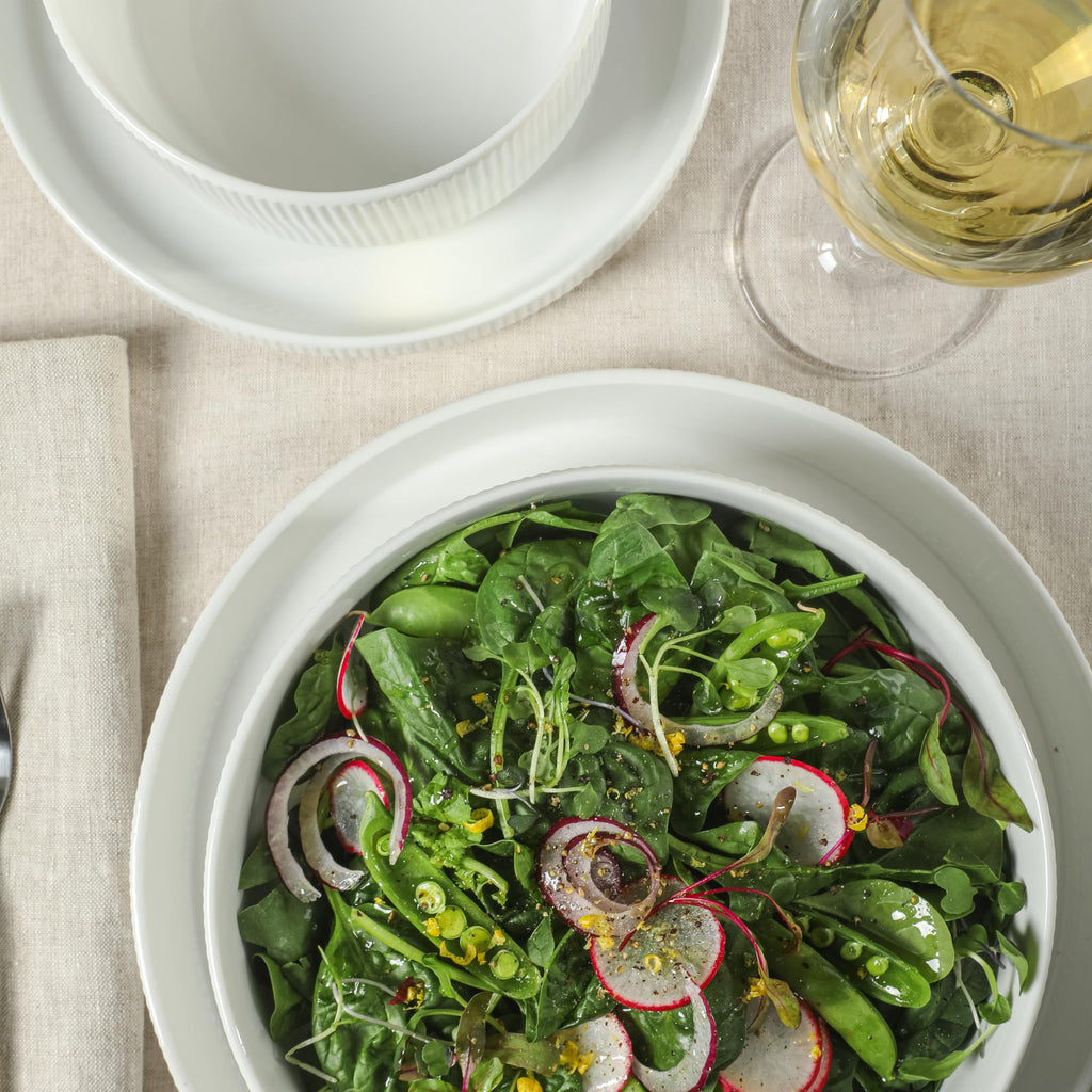 Plates and Bowls Set, 16 Piece Dinnerware Set for 4, Embossed