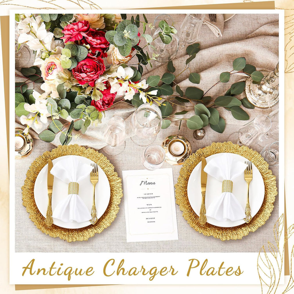 Gold Charger Plates 13" Round Reef Gold - Set of 12