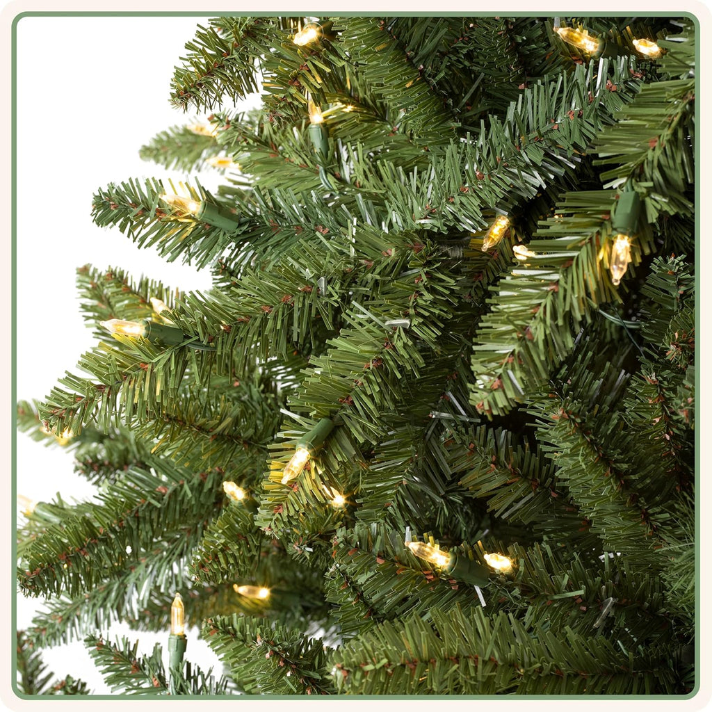 Heritage Balsam Spruce - Artificial Indoor Christmas Tree, Hinged Branches, Holiday Decor, LED Clear