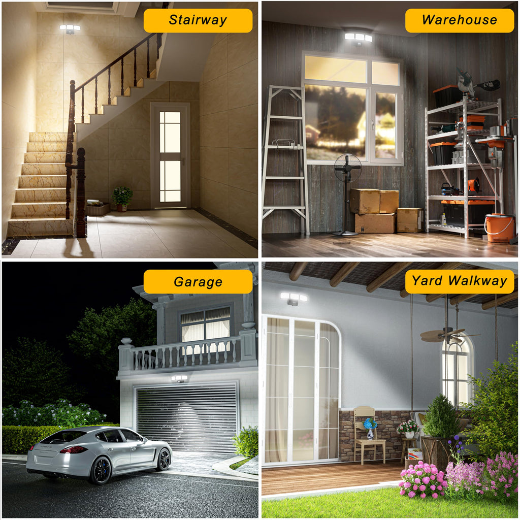 Battery Powered Motion Sensor Outdoor Lights, Flood Lights, IP65 Waterproof Security Motion Detector Light