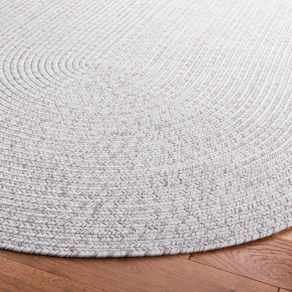 Braided Indoor/Outdoor Oval Rug 4x6, Silver & Grey BRD315F