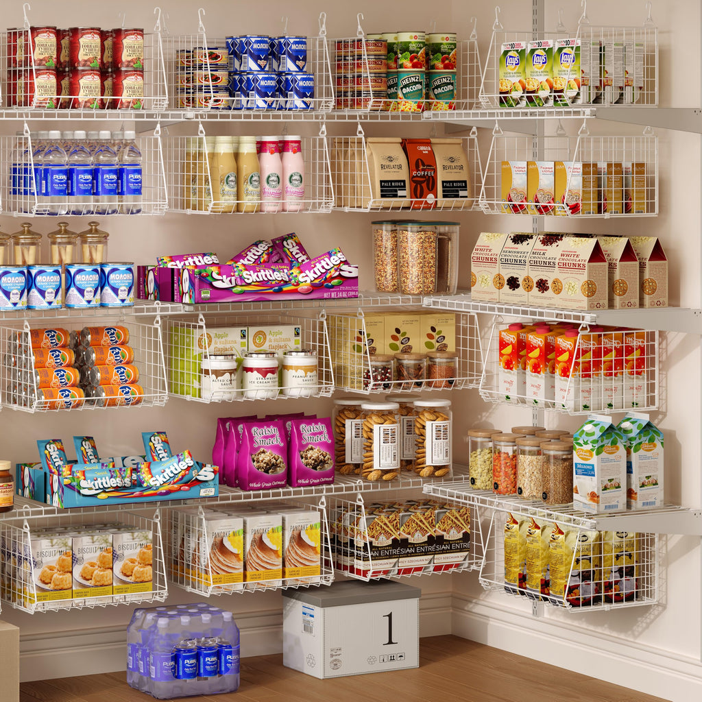 3-Tier Hanging Laundry Basket Organizer:Foldable Wire Shelf Laundry Room Organizer with 360°Rotating Hooks Small