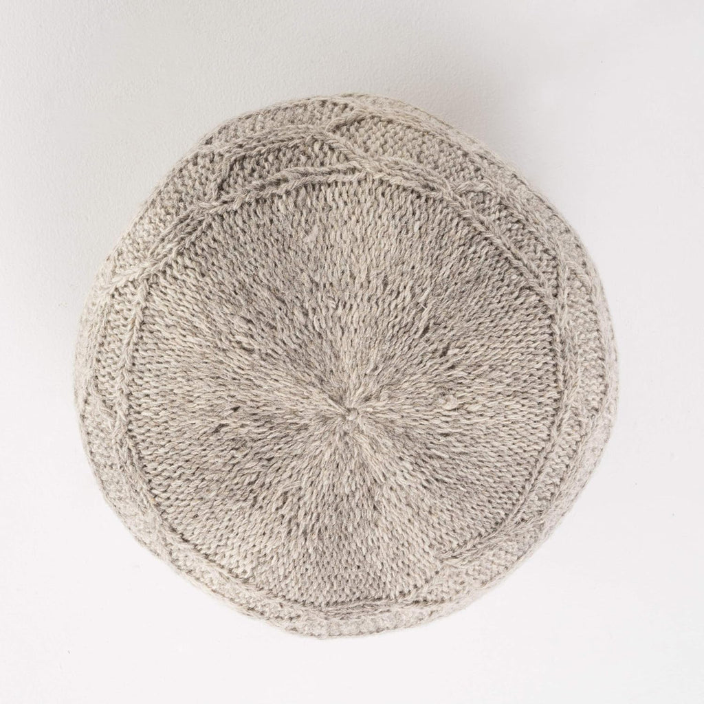 Malibu Fabric Pouf, Grey
