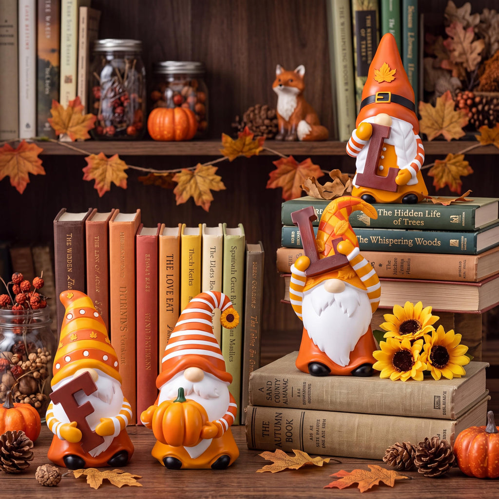 4 Pcs Resin Fall Figurines Decoration