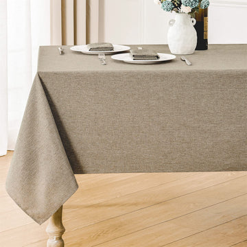 Rectangle Tablecloth Linen Textured Waterproof & Stain Resistant Table Cloth Wrinkle Free Decorative Fabric Farmhouse