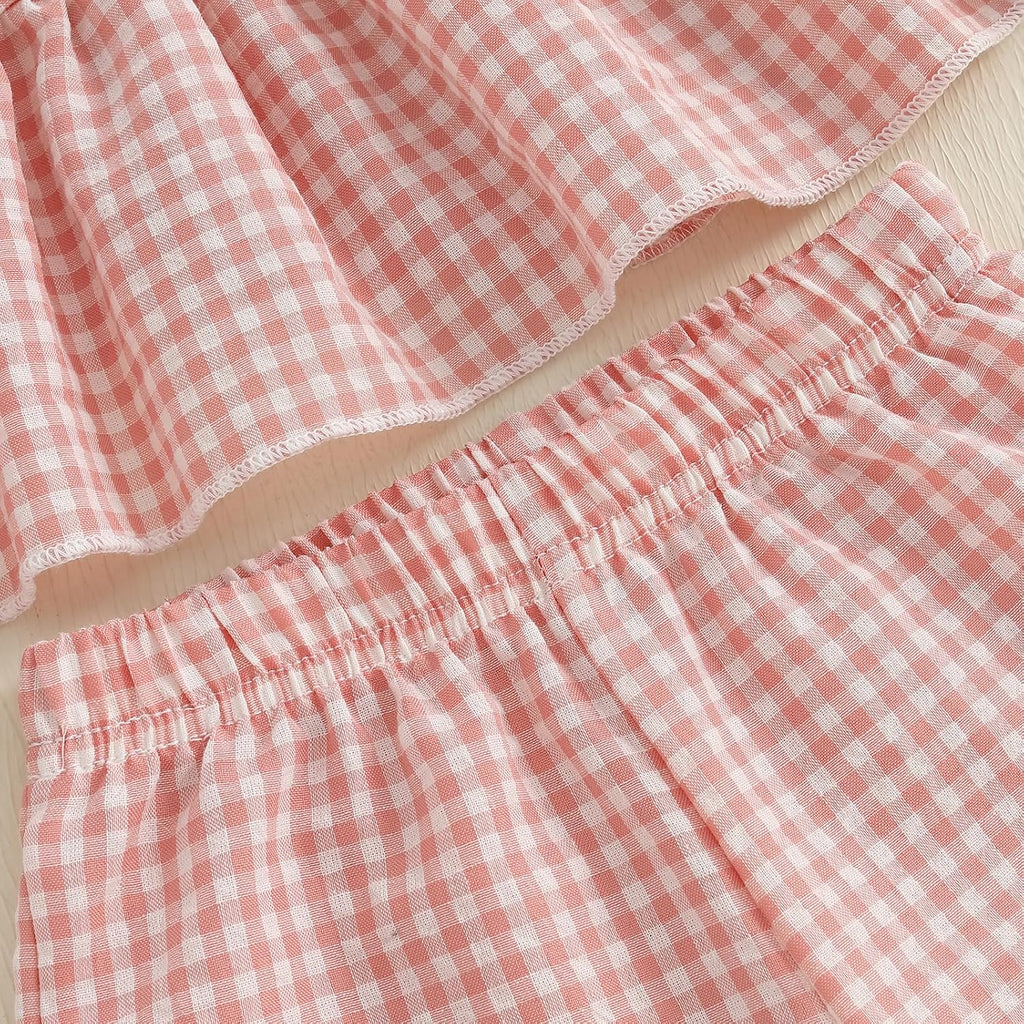 Toddler Girl Clothes Ruffle Sleeveless Shirt Pants Set