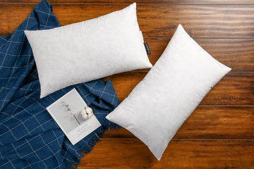 Premium Goose Down Feather Throw Pillow Inserts, 20oz High Filling Weight, 12×20, 5% Down Filling, 250 TC - Set of 2