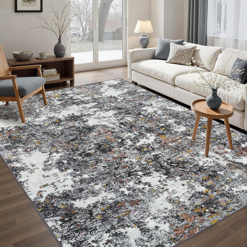 Area Rug Living Room Rugs: 5x7 Washable Rug with Anti-Slip Backing Non-Shedding Stain-Resistant Foldable Modern