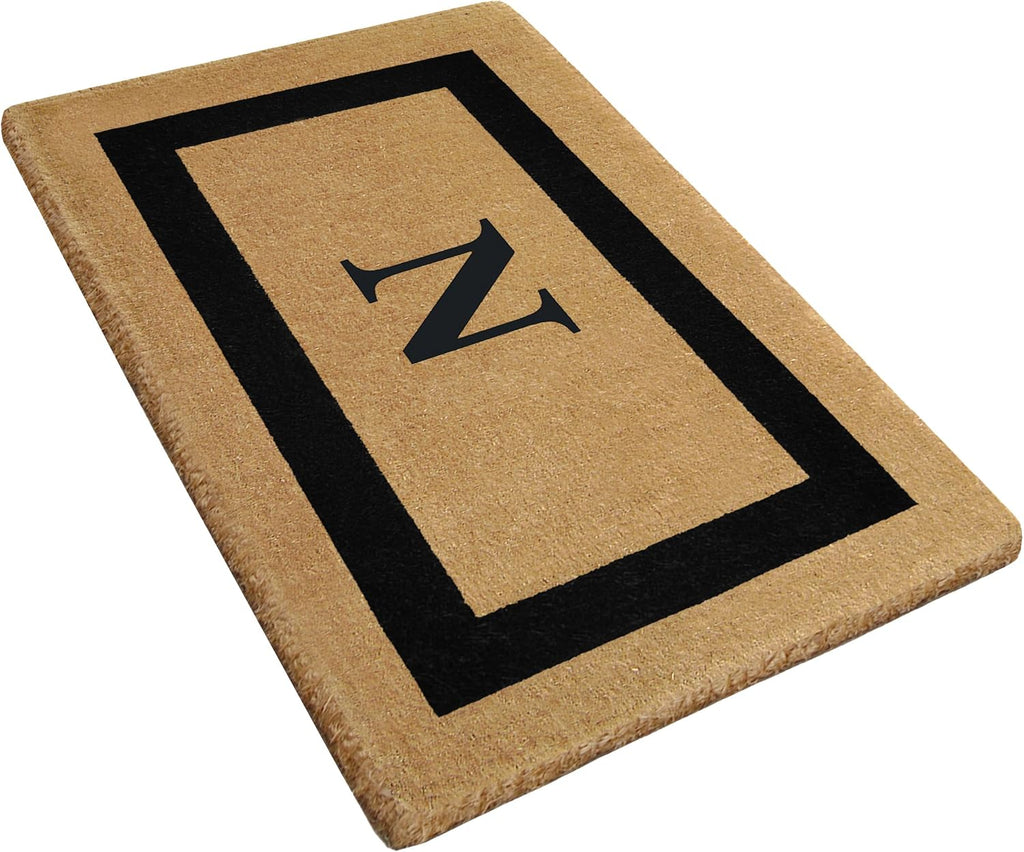 Luxury Coco Coir Doormat - Monogrammed Single Letter Outdoor Front Door Mat - Personalized Housewarming Gift for New