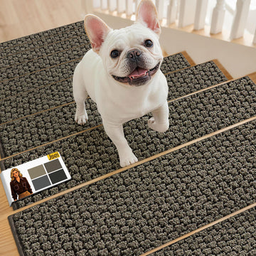 For Wooden Steps Indoor, 14 Pack, 9" x 28", Greyish Brown