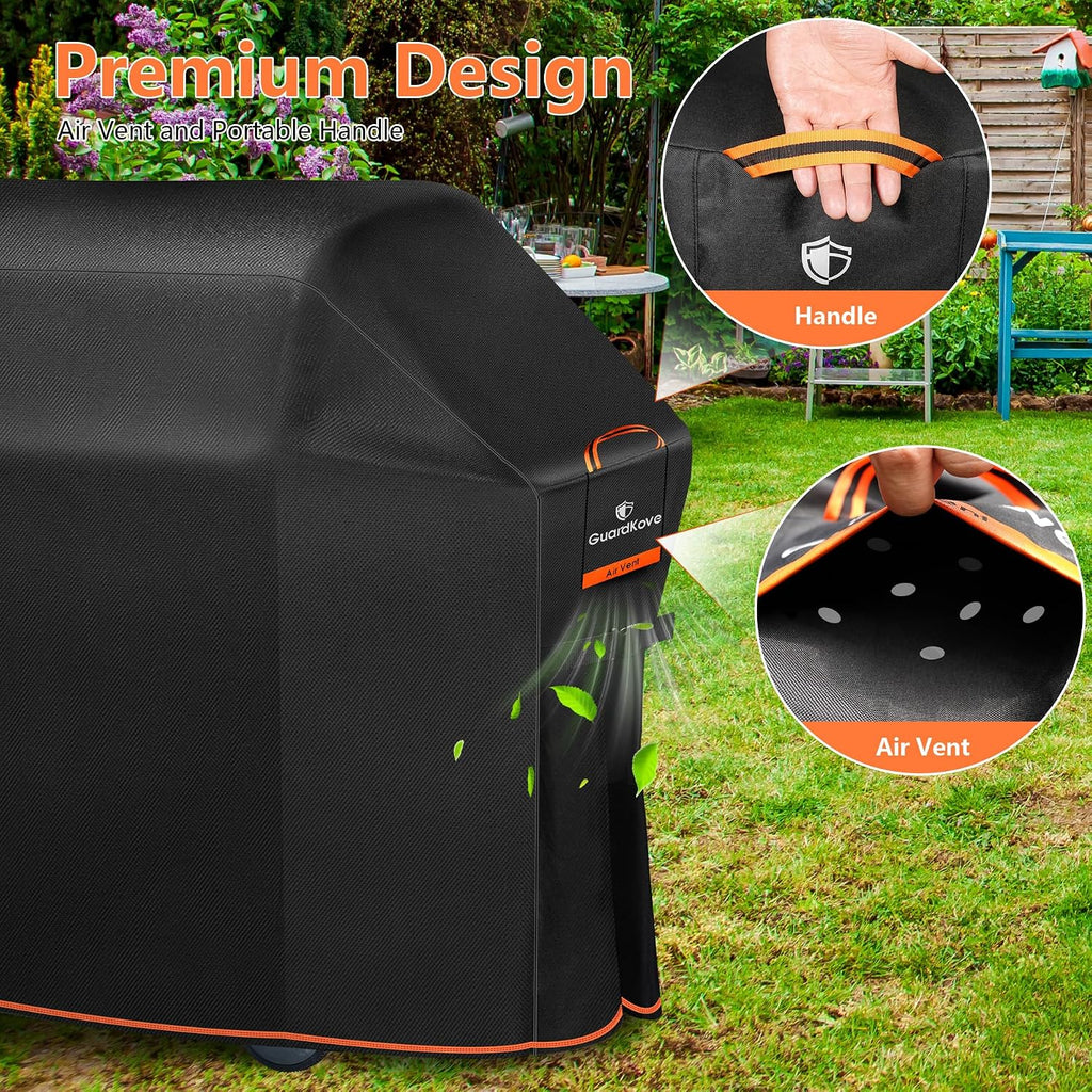 [Upgraded 1000D Heavy Duty Fabric] 55 inch Grill Cover for Outdoor Grill | Waterproof, Tear & Fade Resistant BBQ