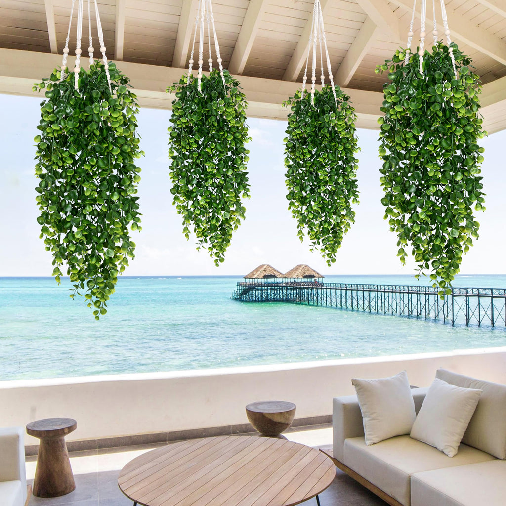 8Pcs Fake Hanging Plants 2.7FT Fake Plants Fake Vines Greenery
