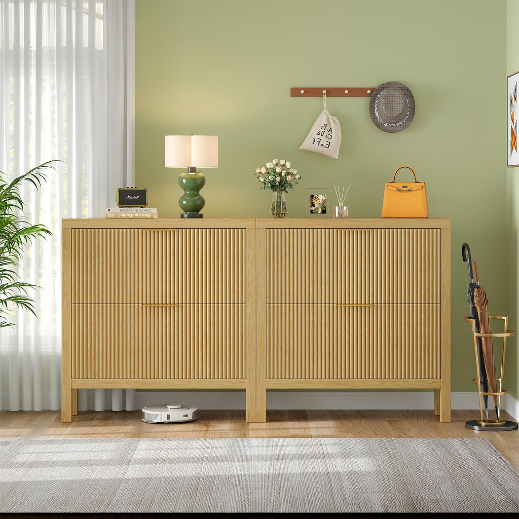 2-Tier Flip Drawer Shoe Cabinet, Hidden Narrow Shoe Rack Cabinet, Natural X2