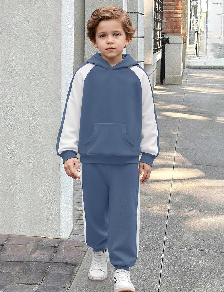 Boys Clothes 2 Piece Color-Block Striped Boys Outfits Hoodies Sweatshirt Pants Set Fall Winter Kids Clothes