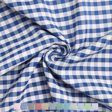57"W x 36"L Gingham Polyester Fabric Cut By The Yard, Checkered Plaid Vintage Fabric for DIY, Handmade and Sewing
