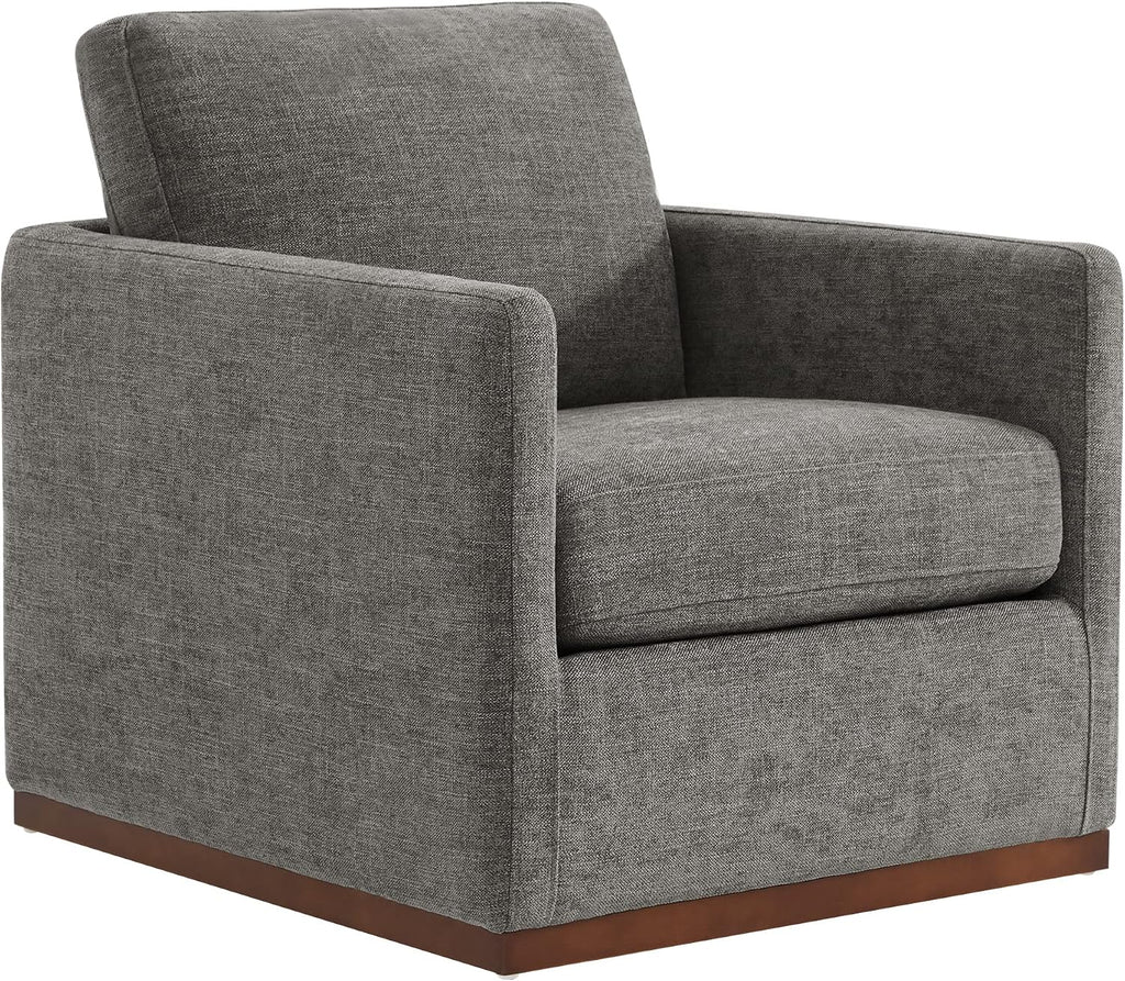 Swivel Accent Chair, FSC Certified Mid Century Modern Arm Chair , Fully Assembled, Grey