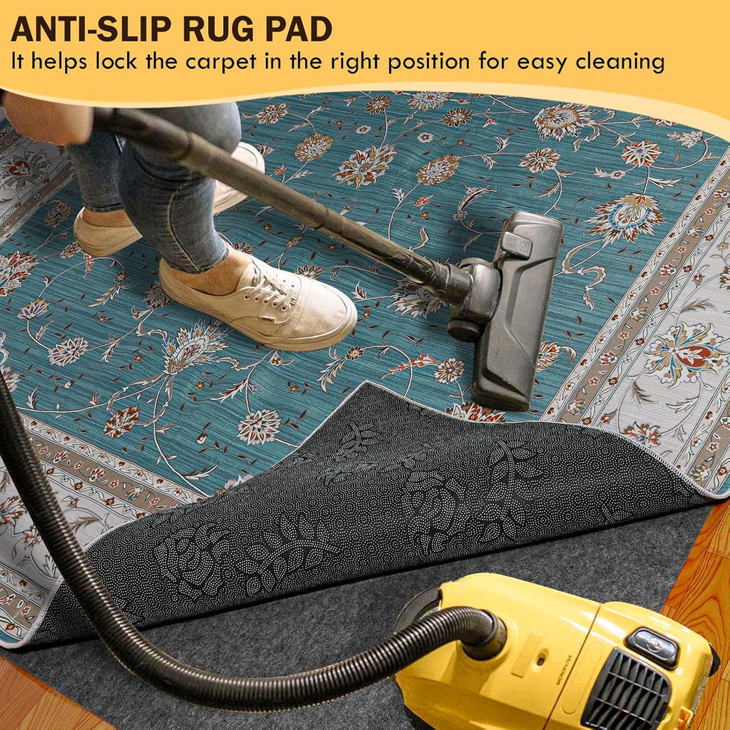 Waterproof Rug Pad 5x7 Ft, Under Area Carpet Padding, Non Slip Felt Rug Pads for Hardwood Floors, Protective Underlay - Set of 35