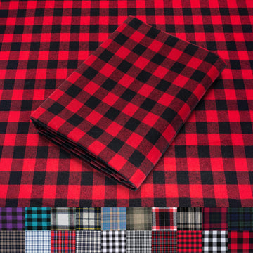 Textiles 10 Yard Bolt Black & Red Buffalo Plaid Flannel Fabric