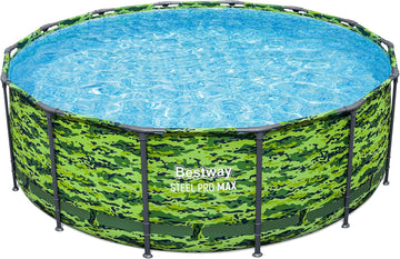 Steel Pro Max 14' x 48" Camo Pool Set with Pump and Ladder