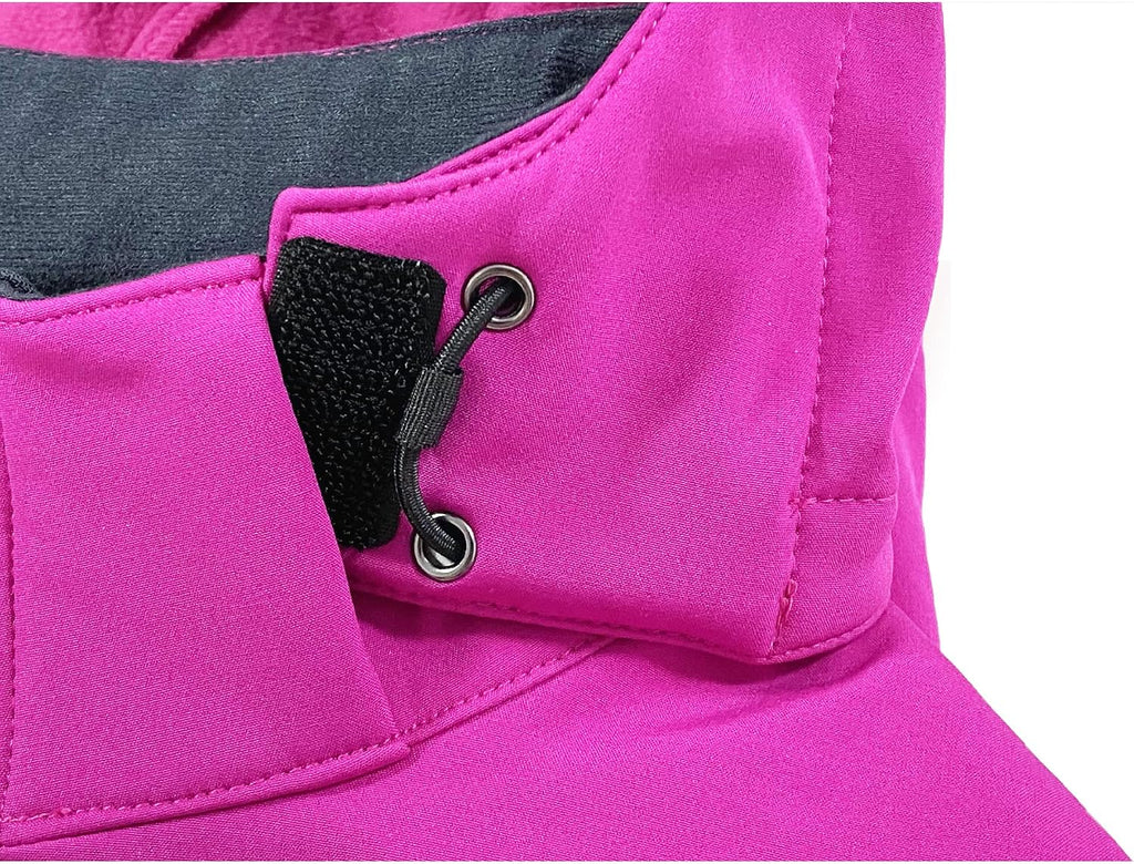 Boys Girls Hooded Windbreaker Fleece Lined Softshell Jacket