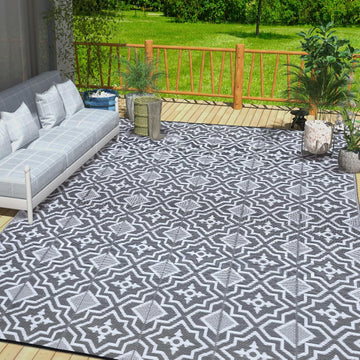 Outdoor Rug for Deck Waterproof,Outdoor Plastic Straw Camping Rug Reversible Mat for,Porch, Balcony Rv Camping