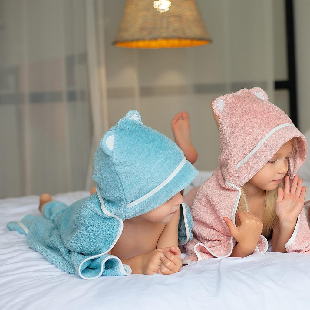 Premium Toddler Towels with Hood - Extra Soft Rayon from Bamboo Toddler Bath Towel (Blue)