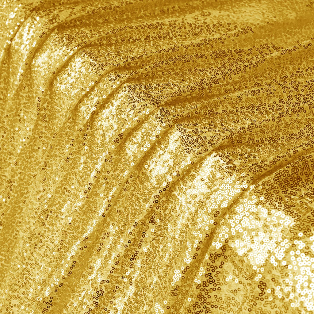 5 Yard Sequin Fabric by The Yard, Gold, 48 Inch Width