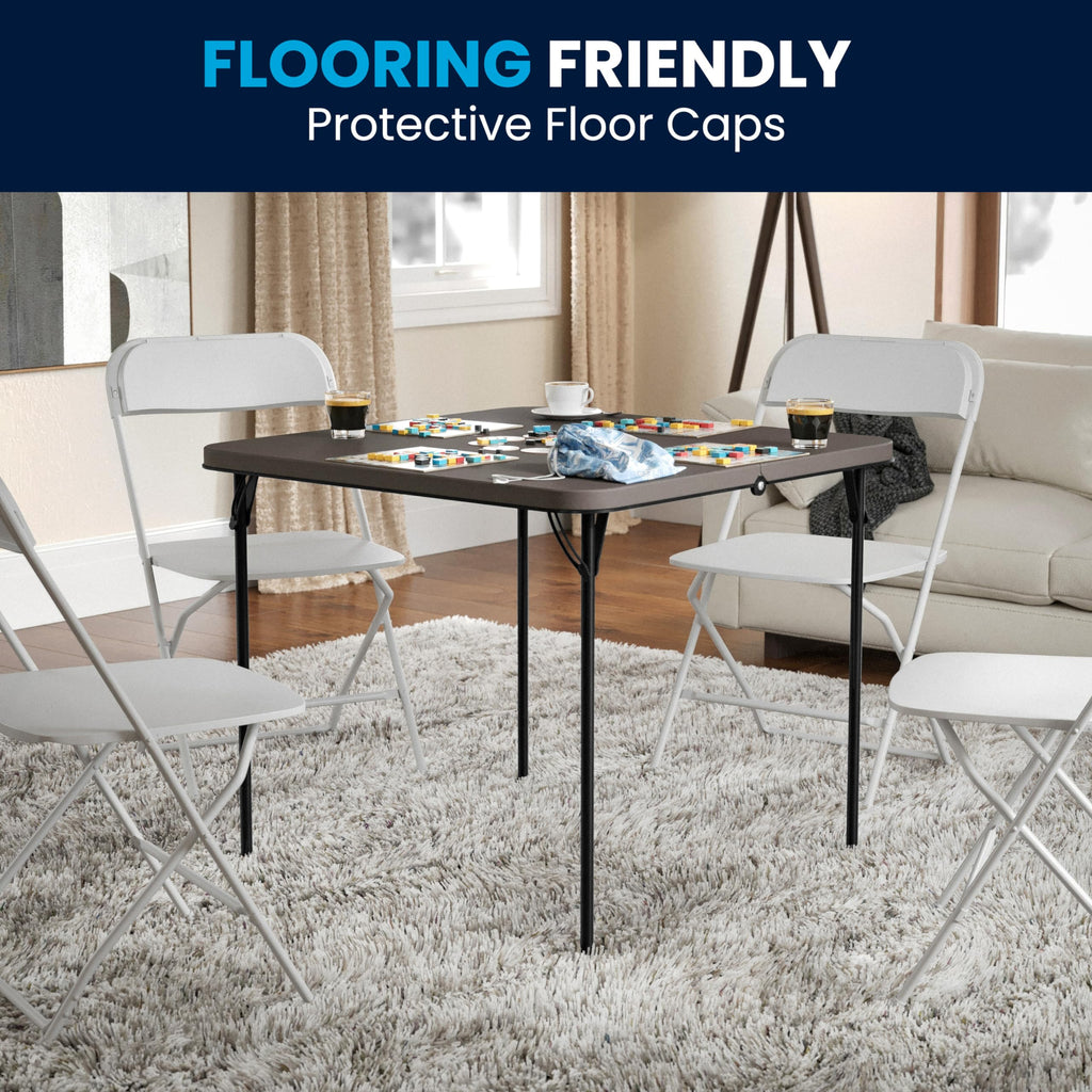 2.83-Foot Bi-Fold Dark Gray Plastic Folding Table