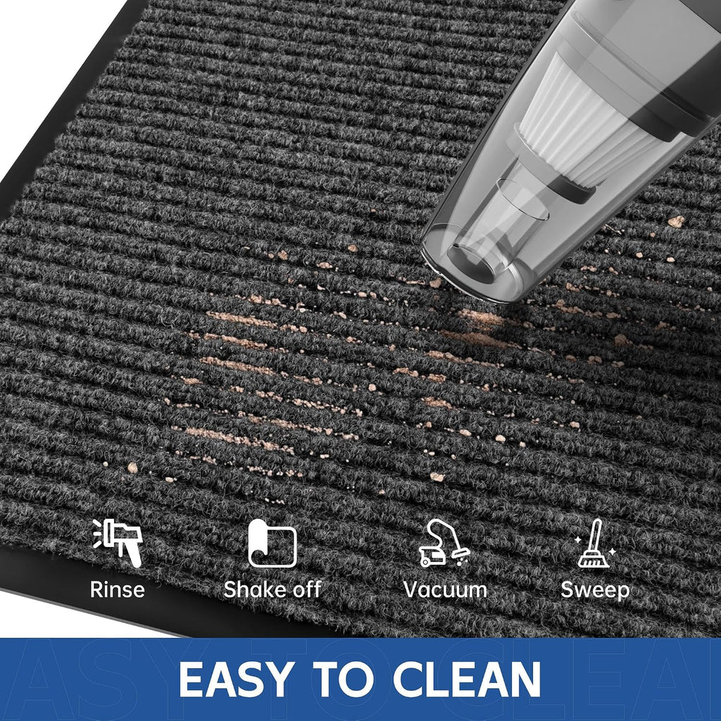 Front Door Mat, 3' x 5' Heavy Duty Indoor Outdoor Welcome Mat , Commercial Floor Entrance, Low Profile, Non-Slip