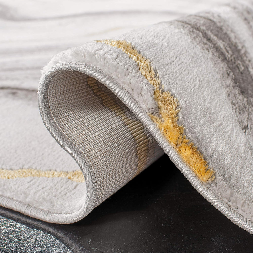9x12 Craft Collection Area Rug - 9' x 12', Grey & Gold, Modern Abstract Design, Non-Shedding & Easy Care, Ideal for High