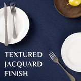 Jacquard Rectangle Tablecloth - Geometric Line Damask Table Covers Waterproof Stain Resistant Washab