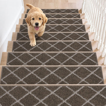 For Wooden Steps Non Slip, 28x9in, 15pcs, Brown