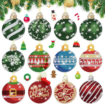 Christmas Double Sided Diamond Painting Ornaments - Set of 16