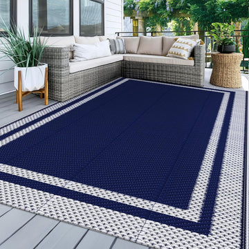 Outdoor Rug, Waterproof Reversible Patio Rugs, Large Outdoor Area Rug Foldable Plastic Camping Rugs for