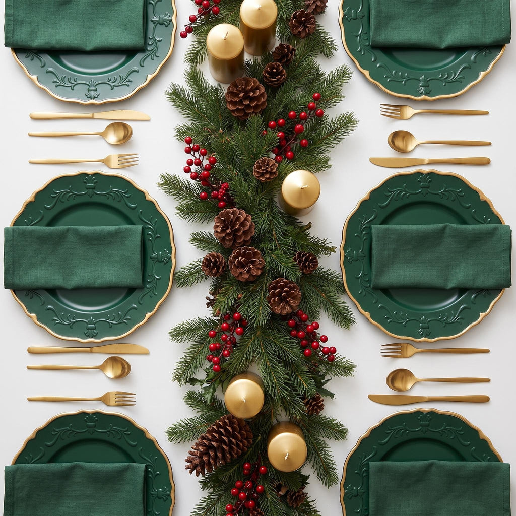 Christmas Green Plastic Charger Plates Set of 6