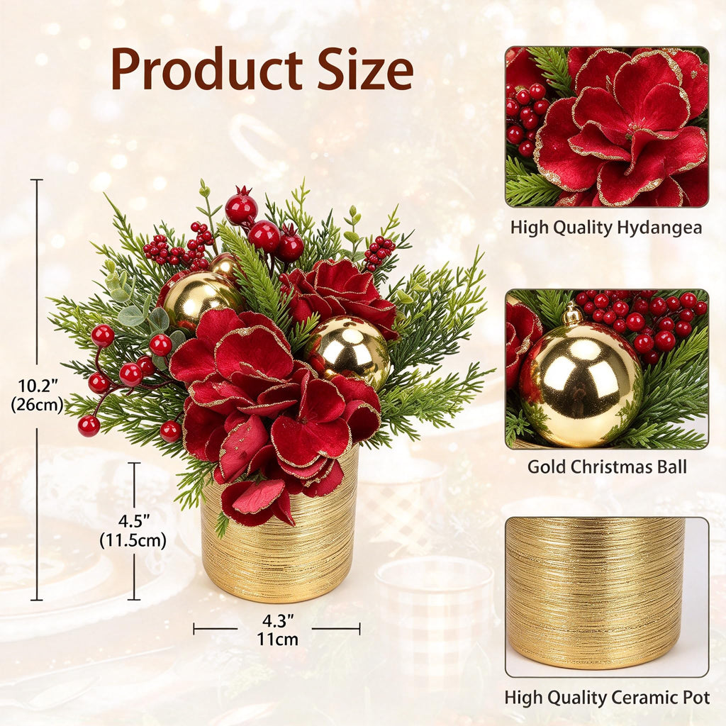 Mini Christmas Tree, Artificial Potted Christmas Tree for Tables Desk Decor
