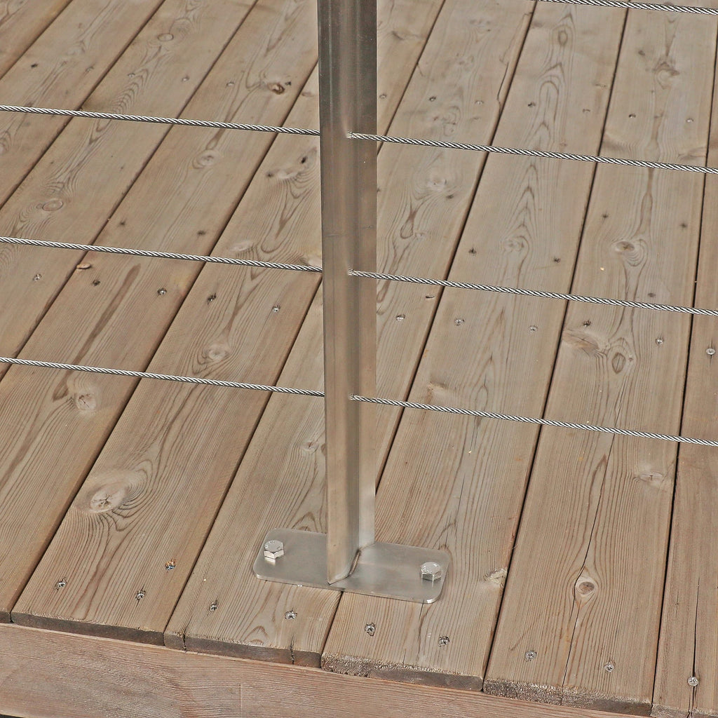 2-Pack Cable Railing Post 36inch Stainless Steel Pre-drilled Intermediate Post/Studdle Pickets for 1/8" Deck Cable