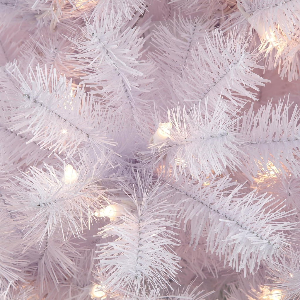 7.5 Foot Pre-Lit Northern Fir White Artificial Christmas Tree with 500 UL Clear Lights