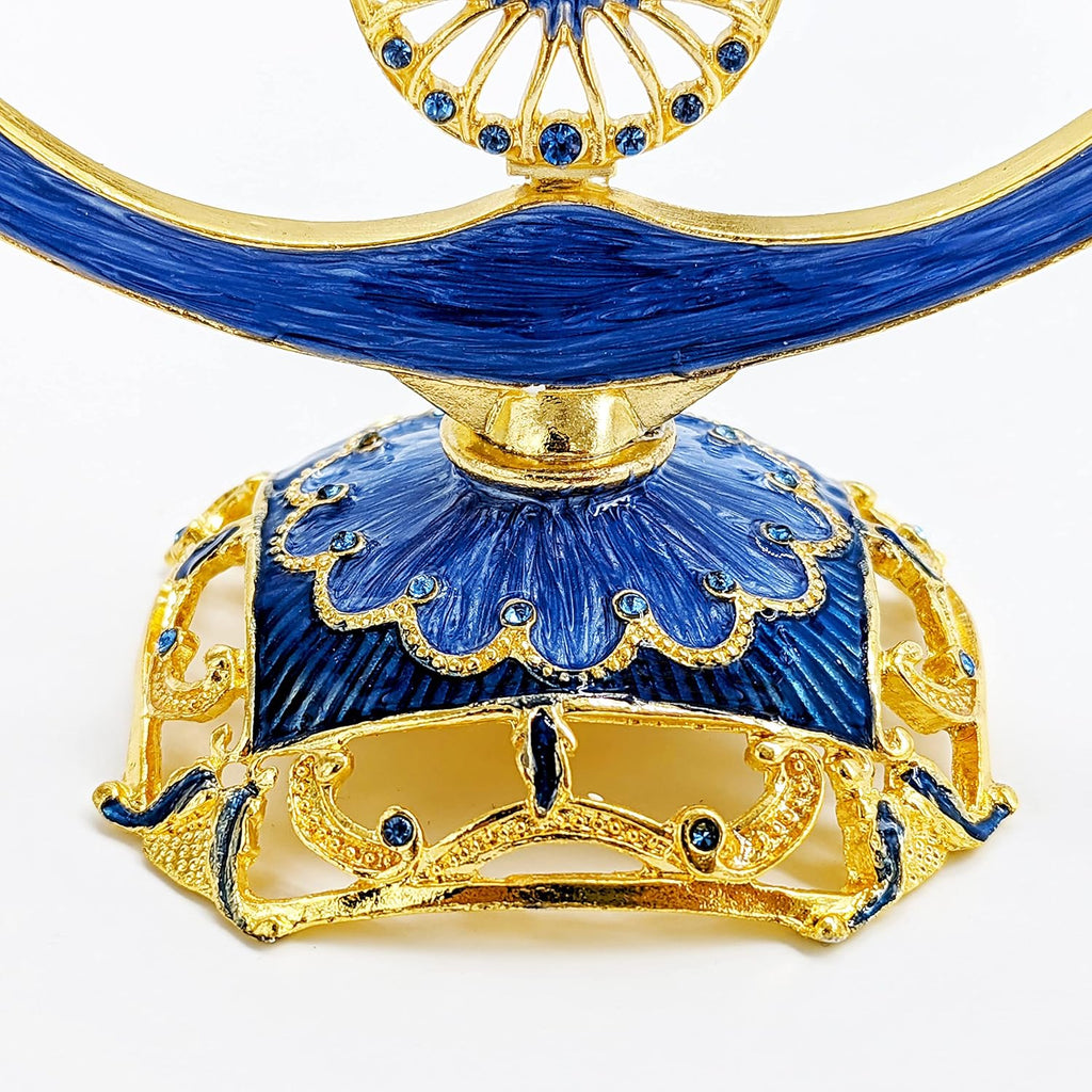 Meticulously Hand Painted Hanukkah Enamel Hamsa Artistic Candles Holder Fits All Standard Chanukah Candles- is 8
