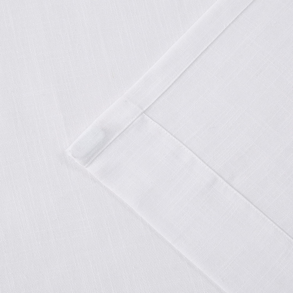 120 Inches White Pinch Pleated Semi Sheer Curtains Linen Blend Light Filtering Window Curtain for Living Room Bedroom