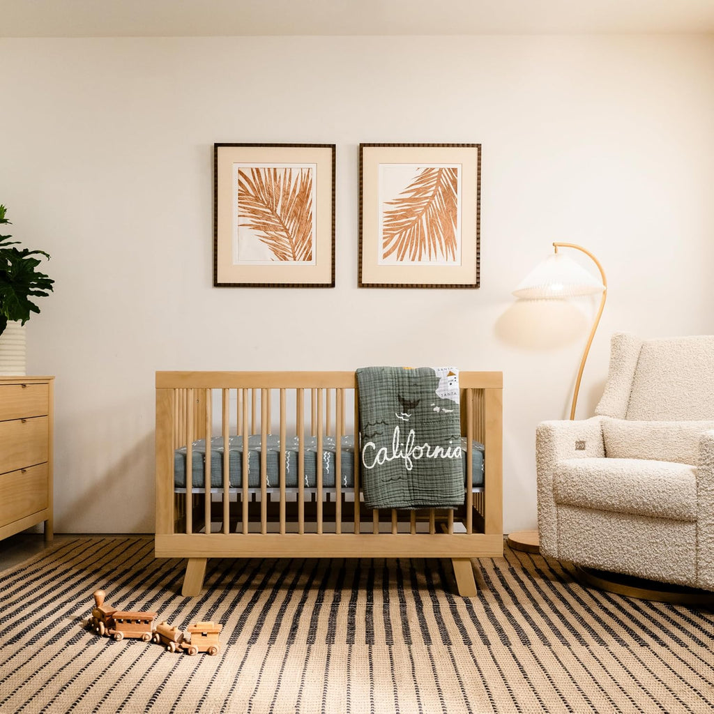 Hudson 3-in-1 Convertible Baby Crib, Honey | Baby Crib Converts to Toddler Bed & Daybed - GREENGUARD Gold Certified