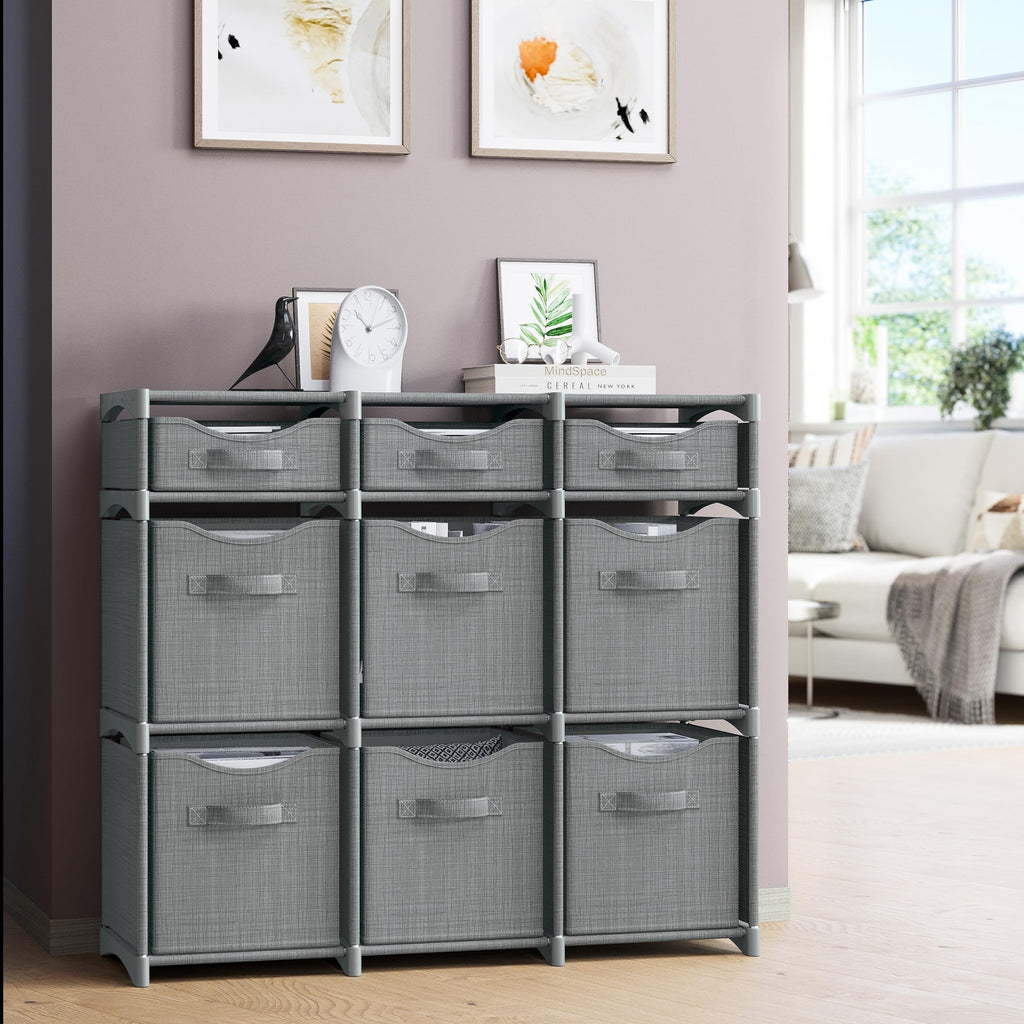 Cube Storage Organizer with Storage Bins Included - The Perfect Closet Organizers and Storage Solution. Includes 9