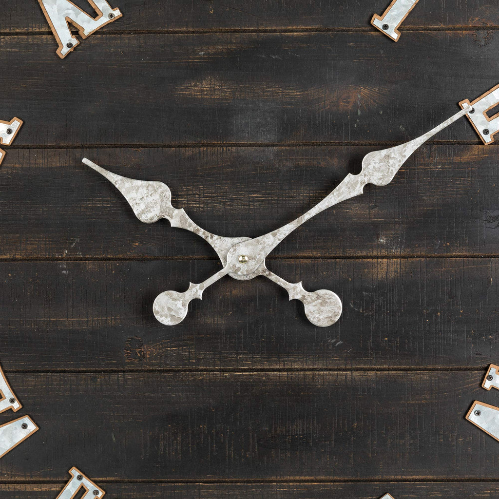 28 Inches Huge Wall Clock Chic Distressed Black Clock Antique Rustic Wooden Clock Silent Non-Ticking Battery Operated