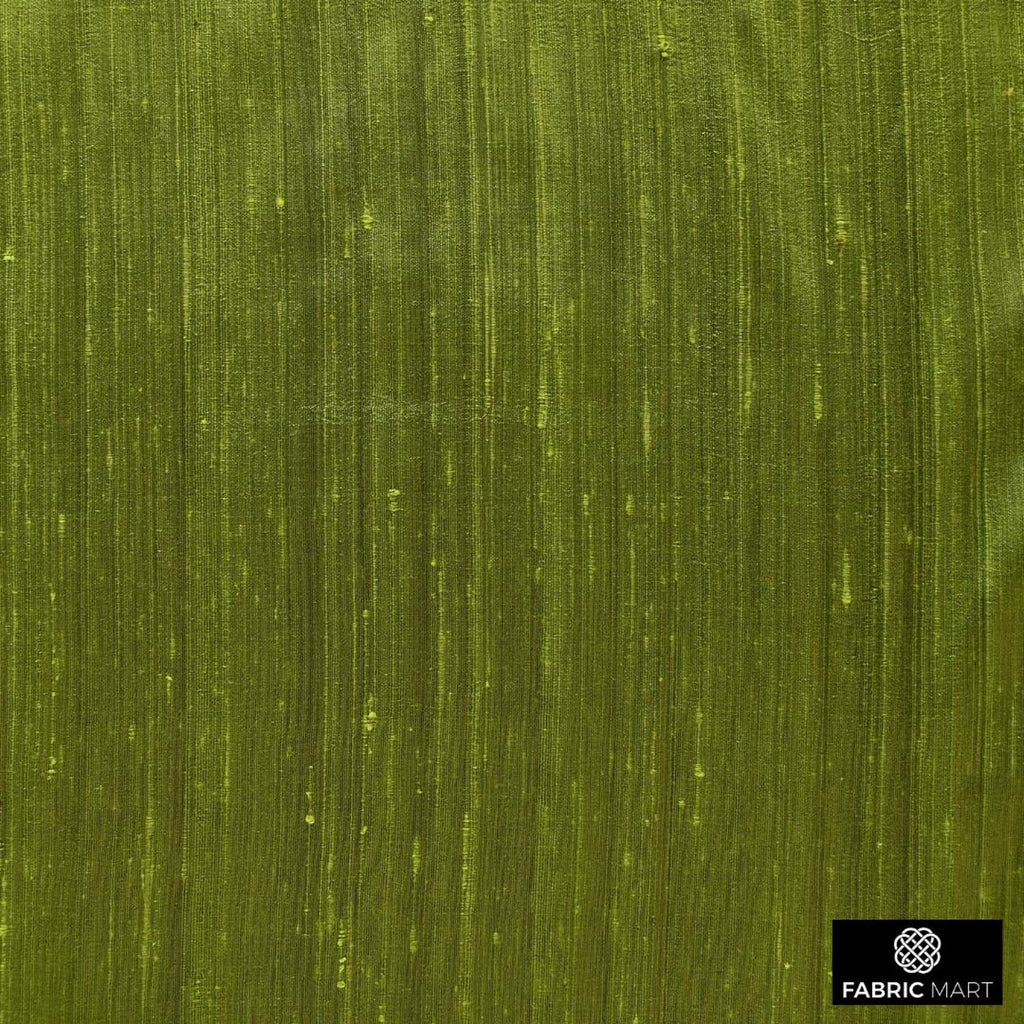 Mart Direct Olive Green Silk Dupioni Fabric By The Yard, 1 Yard 41 inches Width Slubbed Dupioni Silk Solid Color