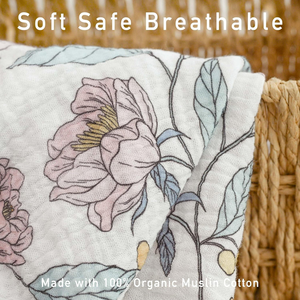 Muslin Swaddle Blankets, 3 Pack Breathable Soft Receiving Blanket, Large 38 x 40 inches Swaddle Wrap