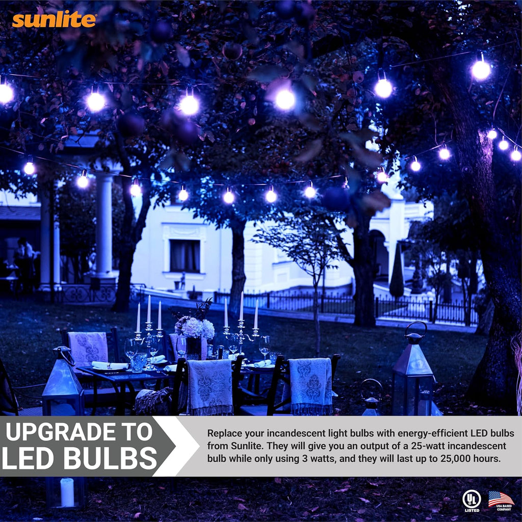 LED A19 Colored Light Bulb, 3 Watts (25w Equivalent), E26 Medium Base, Non-Dimmable, UL Listed, Party Decoration