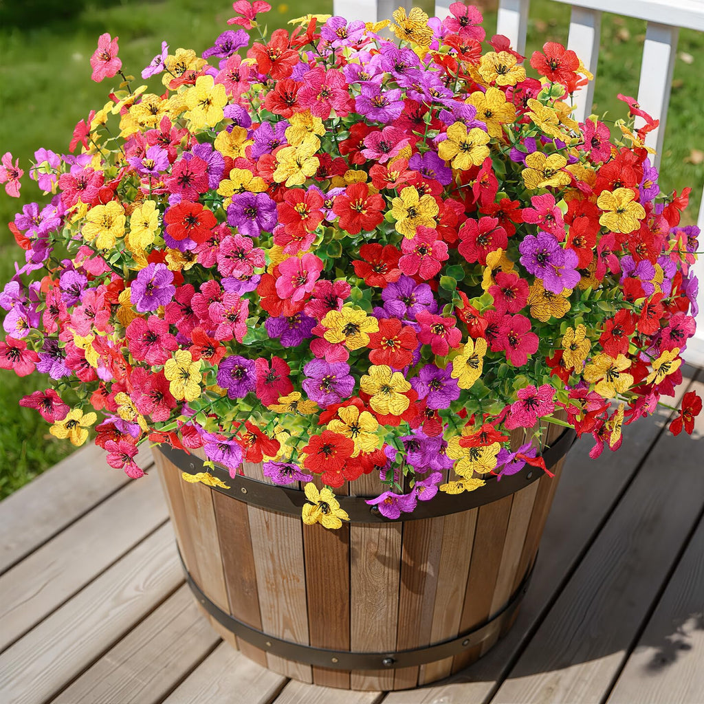 24 Bundles Artificial Daisy Flowers UV Resistant for Outdoor Decor