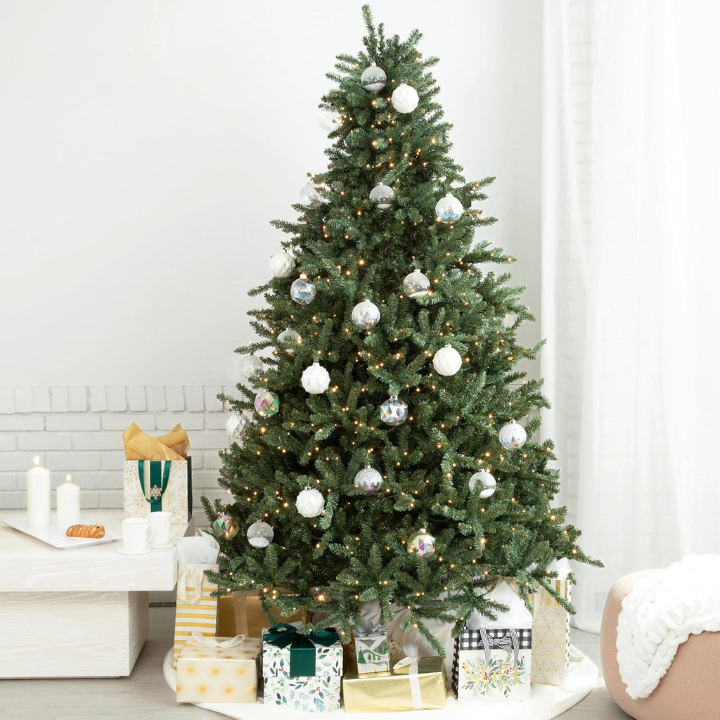7 ft Pre-Lit Blue Spruce Christmas Tree, Warm White Lights
